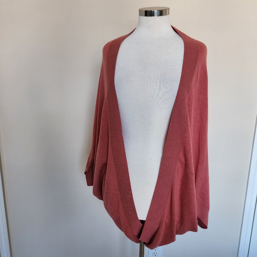 J Jill Pure Jill One Size Knit Open Cardigan Sweater Slouch Circle Topper Layer